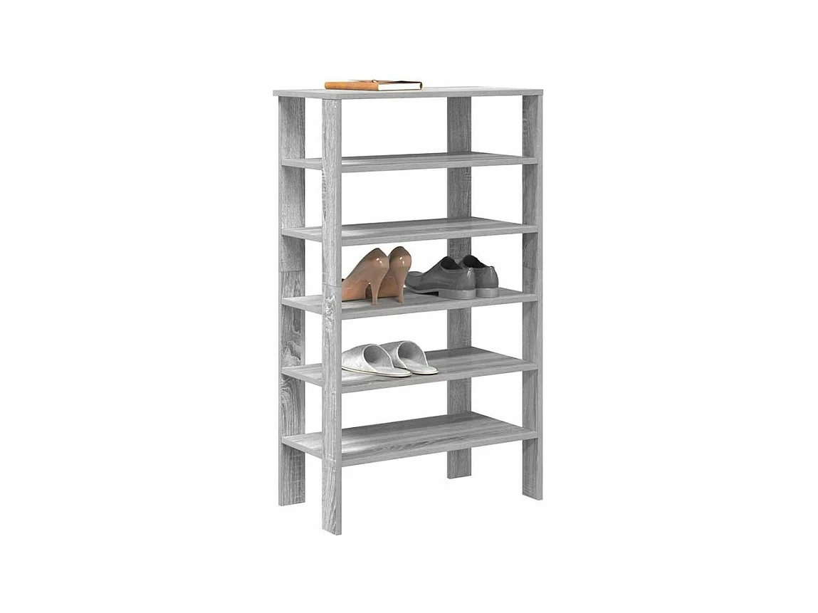 Étagère à chaussures sonoma gris 61x32x105 bois ingénierie