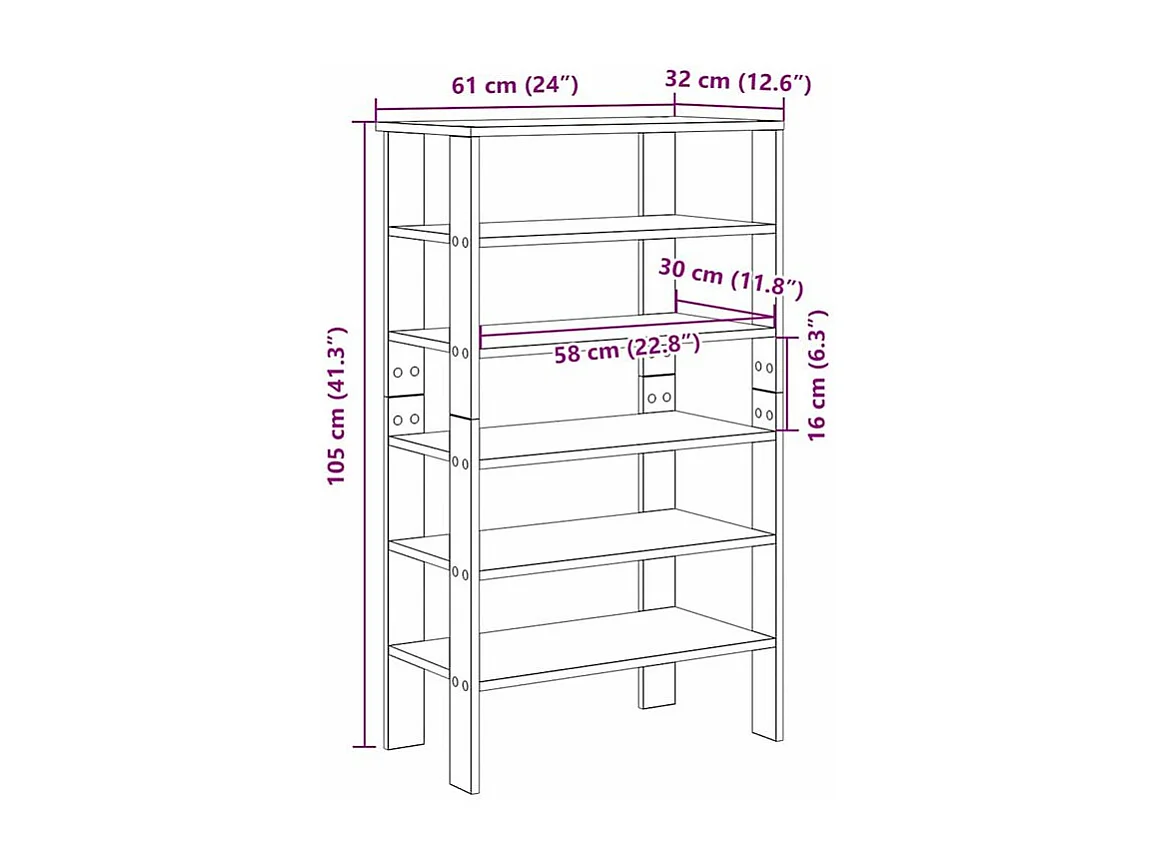 Étagère à chaussures sonoma gris 61x32x105 bois ingénierie