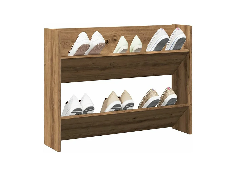 Armoire à chaussures murale en bois kalipé L 80 x H 60 - Option pratique-Couleur Marron clair