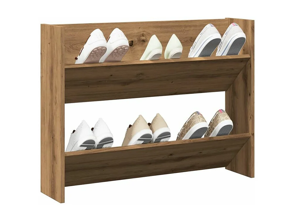 Armoire à chaussures murale en bois kalipé L 80 x H 60 - Option pratique-Couleur Marron clair