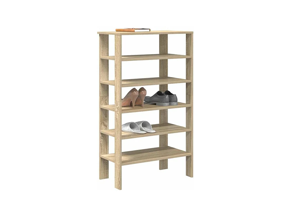 Étagère à chaussures chêne sonoma 61x32x105 bois d'ingénierie