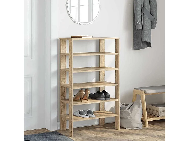 Étagère à chaussures chêne sonoma 61x32x105 bois d'ingénierie