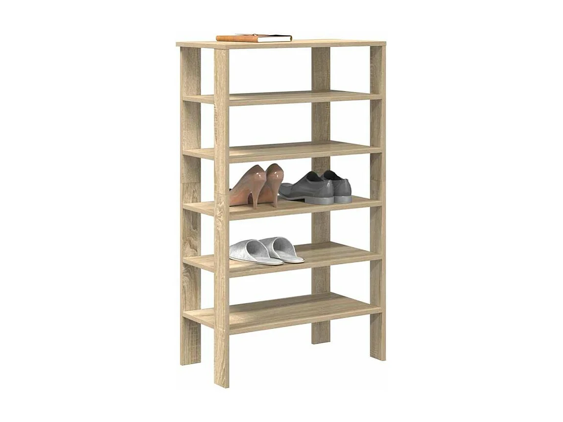 Étagère à chaussures chêne sonoma 61x32x105 bois d'ingénierie