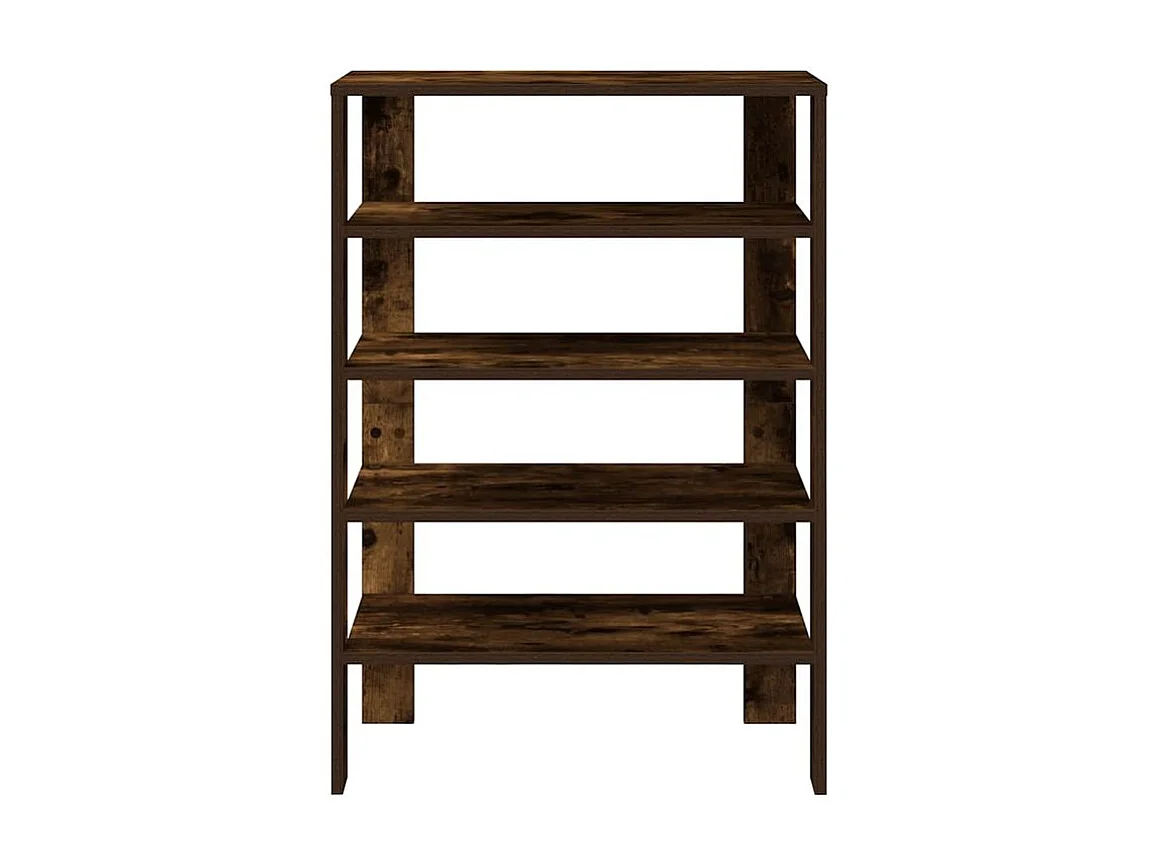 Étagère à chaussures chêne fumé 61x32x87,5 bois d'ingénierie