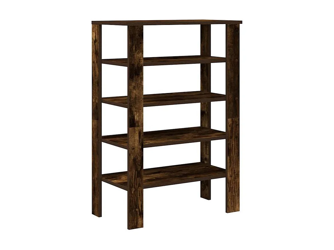 Étagère à chaussures chêne fumé 61x32x87,5 bois d'ingénierie