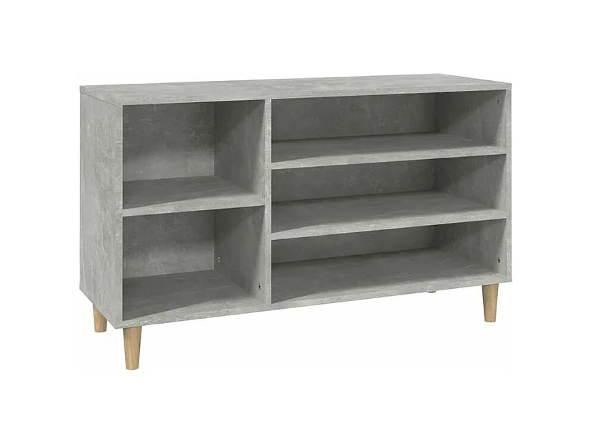 Meuble à chaussures Briko – Style et rangement optimal-Couleur Gris béton-Modèle de pieds Naturel