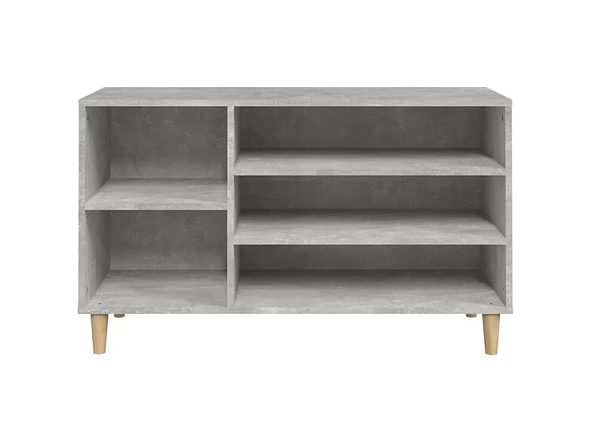 Meuble à chaussures Briko – Style et rangement optimal-Couleur Gris béton-Modèle de pieds Naturel