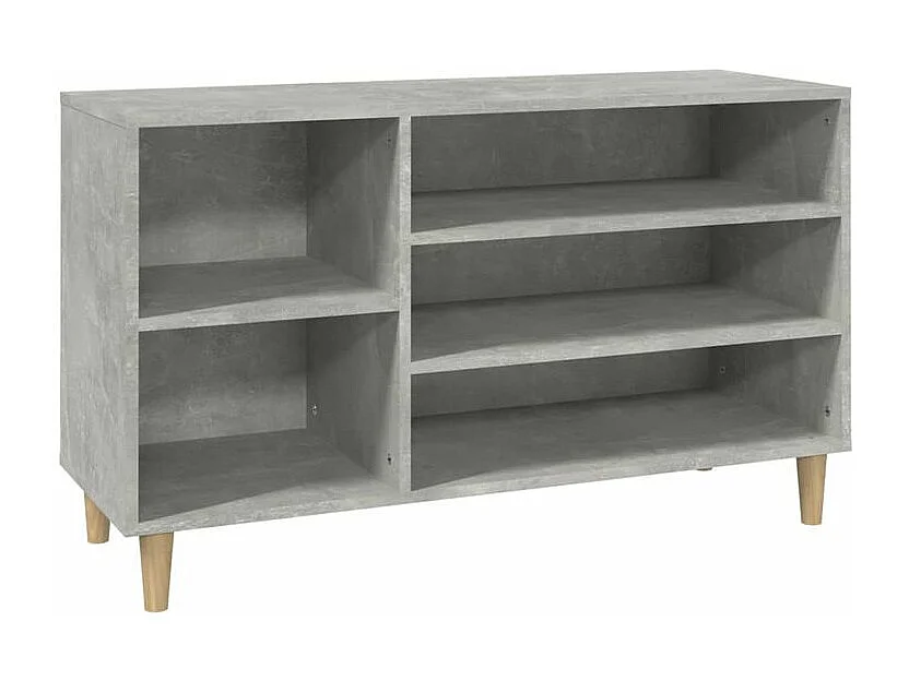 Meuble à chaussures Briko – Style et rangement optimal-Couleur Gris béton-Modèle de pieds Naturel