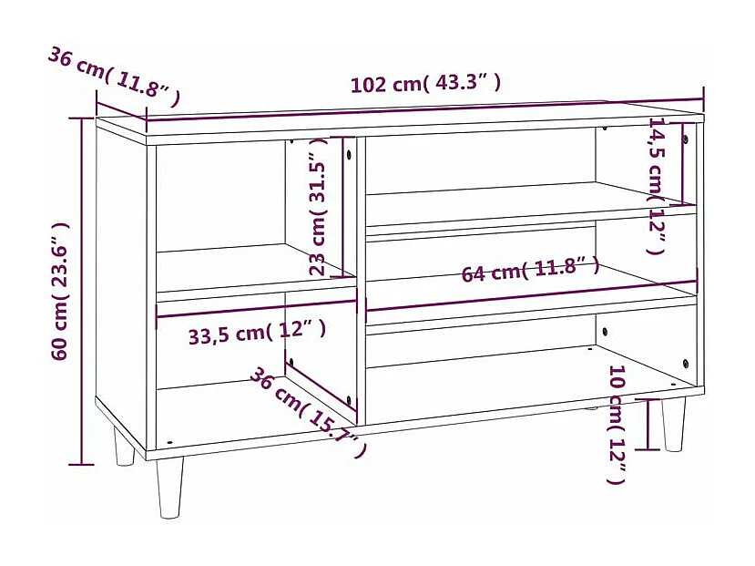 Meuble à chaussures Briko – Style et rangement optimal-Couleur Gris béton-Modèle de pieds Naturel