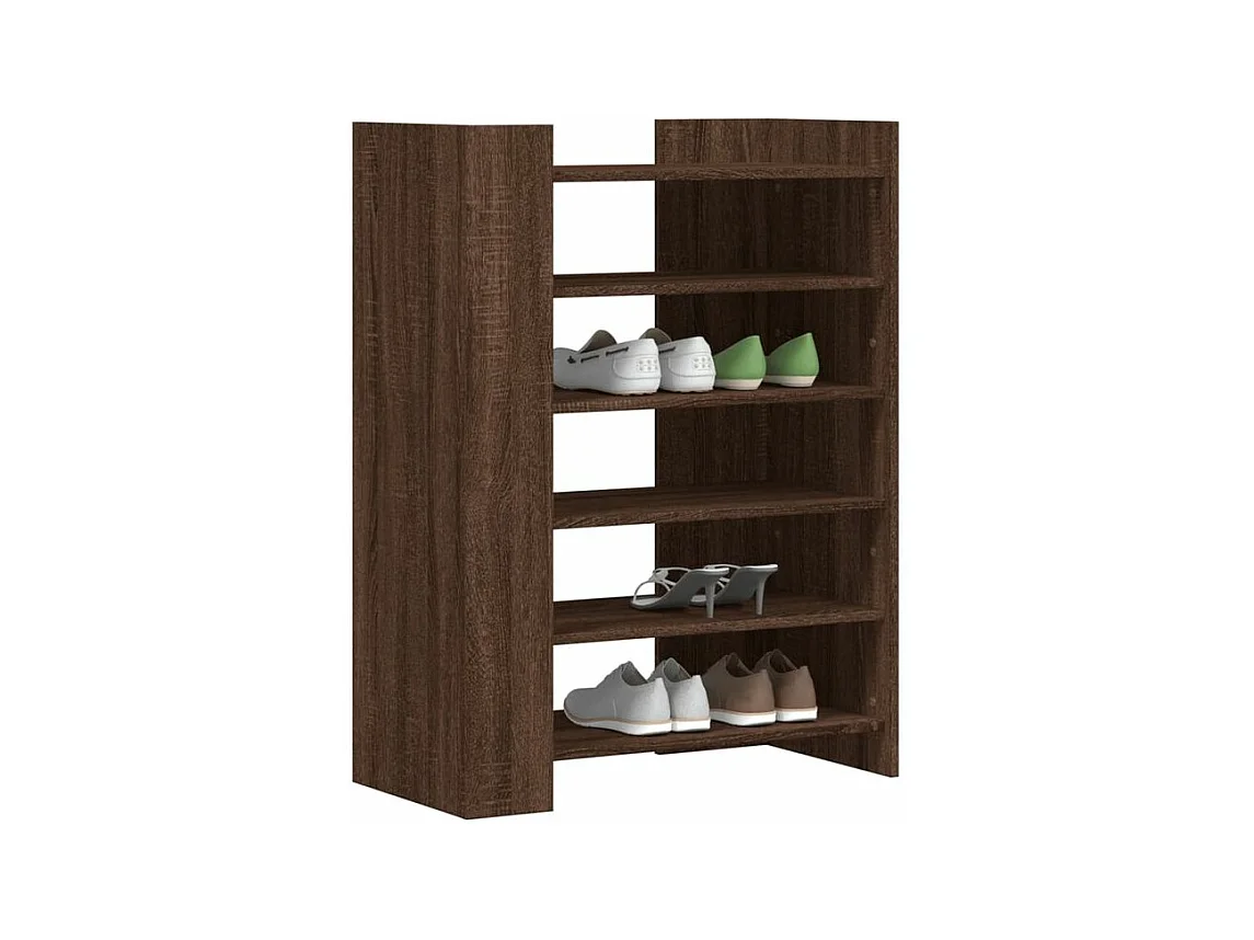 Etagères à chaussures en bois Lizza L75xH100xP38 – Élégance et praticité-Couleur Noyer