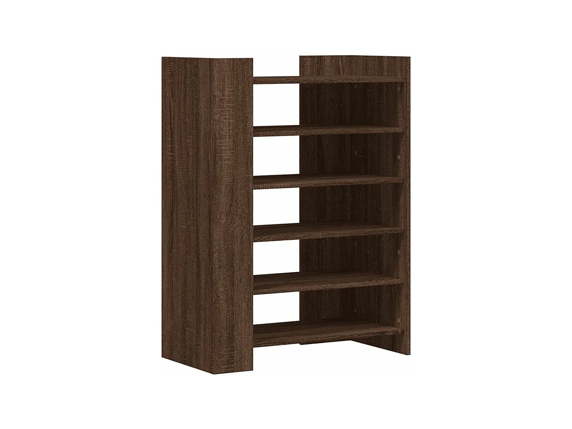 Etagères à chaussures en bois Lizza L75xH100xP38 – Élégance et praticité-Couleur Noyer