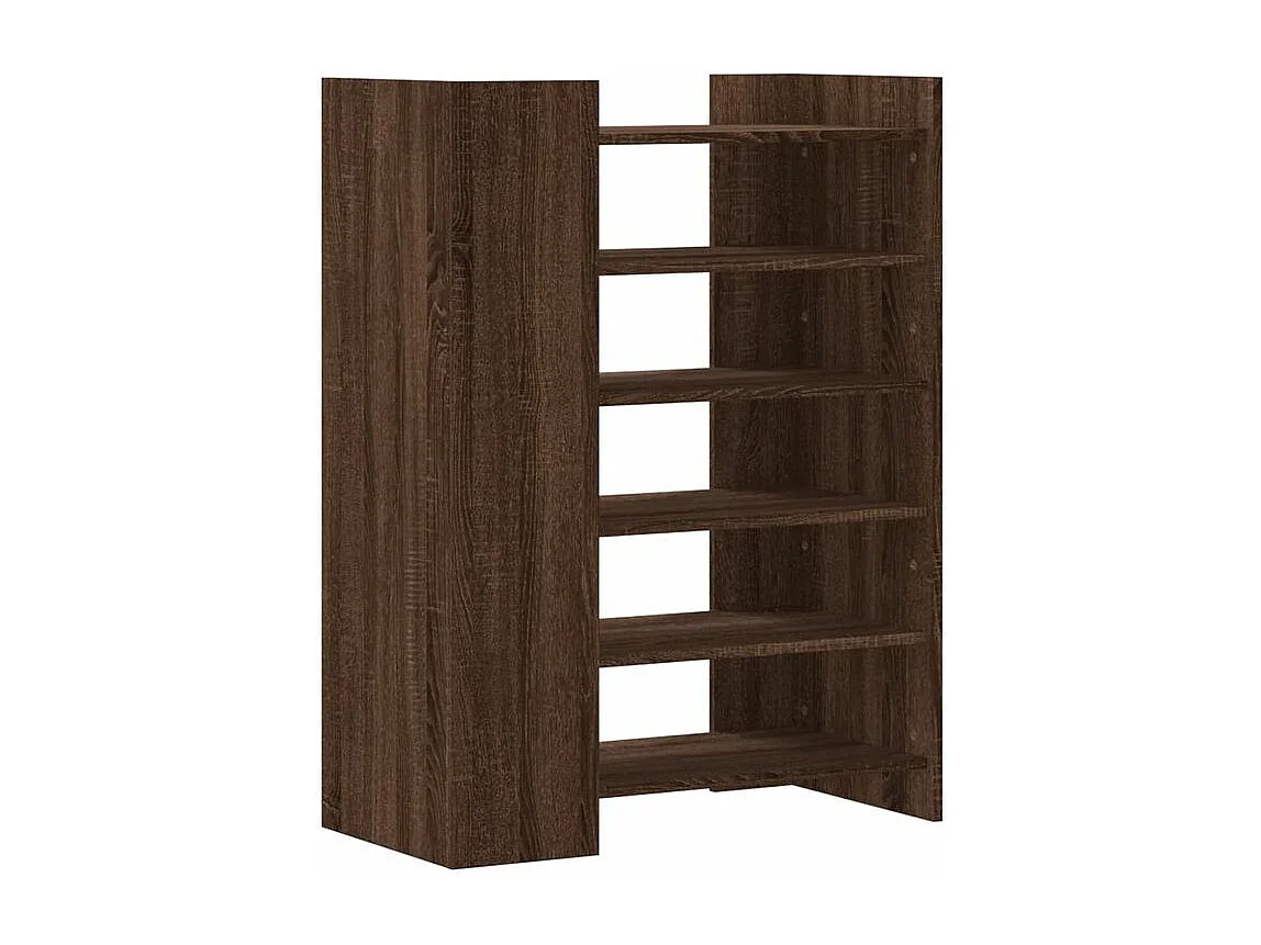 Etagères à chaussures en bois Lizza L75xH100xP38 – Élégance et praticité-Couleur Noyer