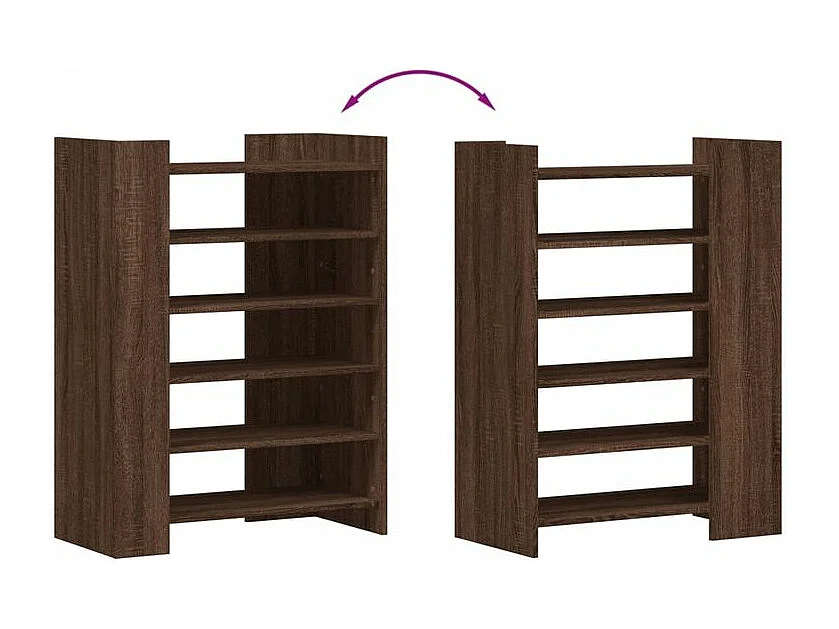 Etagères à chaussures en bois Lizza L75xH100xP38 – Élégance et praticité-Couleur Noyer