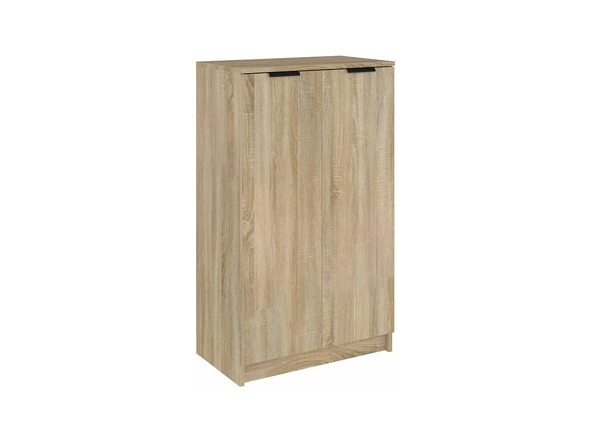 Armoire à chaussures multifonction avec petite penderie L59xP35xH100 - Simplicité et Solidité-Couleur Chêne clair