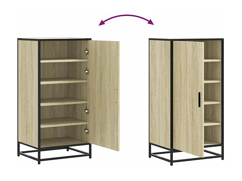 Étagère à chaussures chêne sonoma 48x38x97,5 bois ingénierie