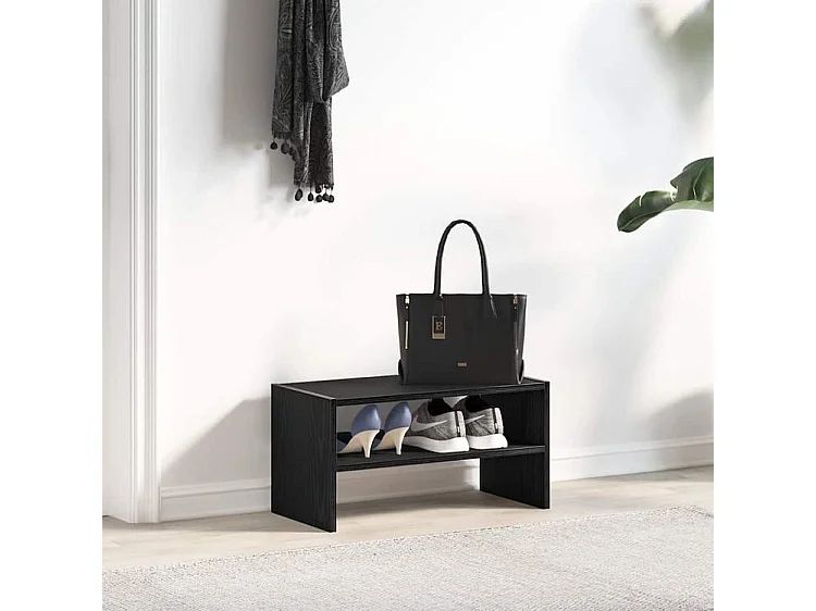 Étagère à chaussures 2 niveaux empilable – Solution Flexible et élégante pour le rangement-Couleur Noir