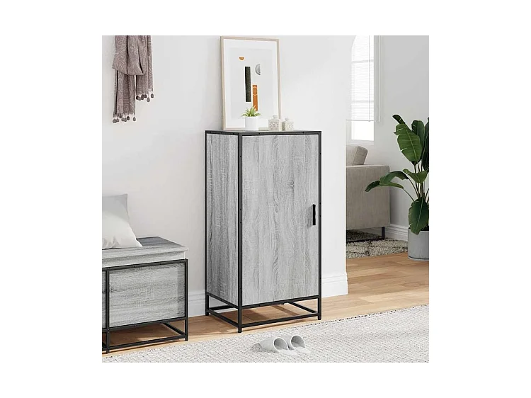 Étagère à chaussures sonoma gris 48x38x97,5 bois ingénierie