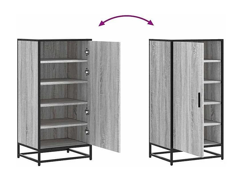 Étagère à chaussures sonoma gris 48x38x97,5 bois ingénierie