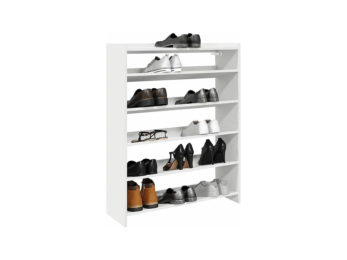Étagère à chaussures blanc 80x25x100 bois d'ingénierie
