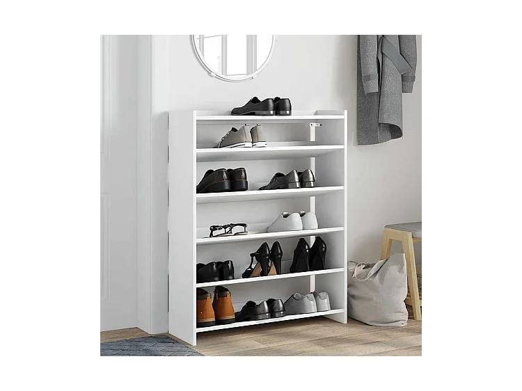 Étagère à chaussures blanc 80x25x100 bois d'ingénierie