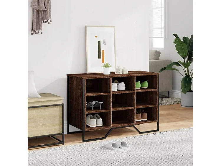 Armoire à chaussures chêne marron 90x38x61,5 bois ingénierie