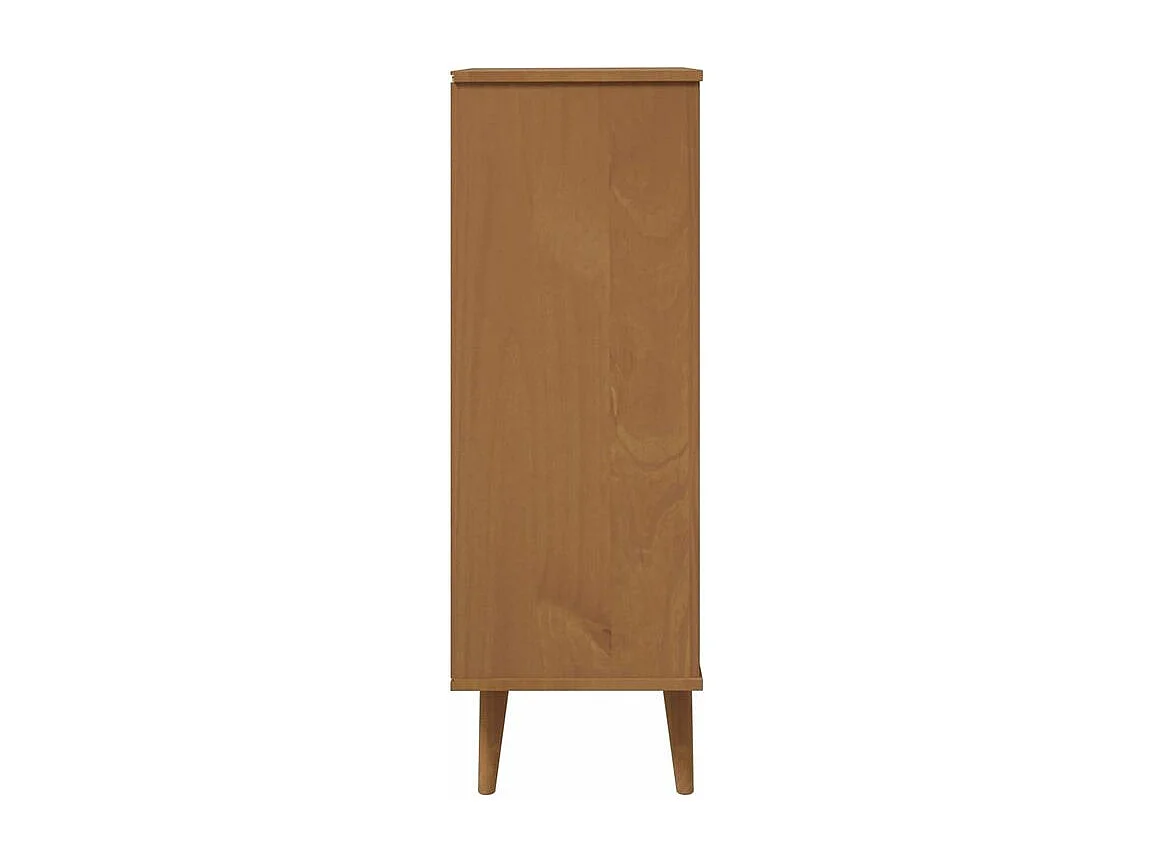 Petite armoire à chaussures en bois de pin Leva L60xH103xP35 – Compacte et Élégante-Couleur Marron