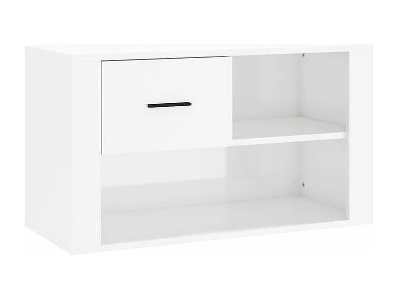 Armoire à chaussure Blanc brillant 80x35x45 Bois ingénierie