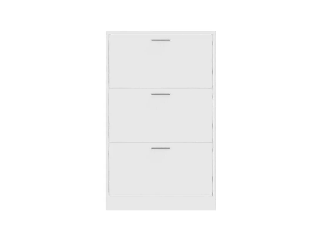 Armoire à chaussures en bois Puerto L63xH103xP24 – 3 portes rabattables-Couleur Blanc