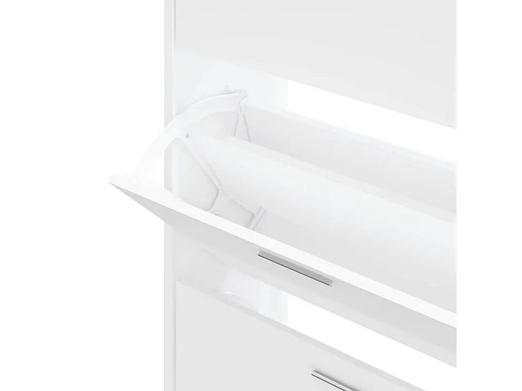 Armoire à chaussures en bois Puerto L63xH103xP24 – 3 portes rabattables-Couleur Blanc