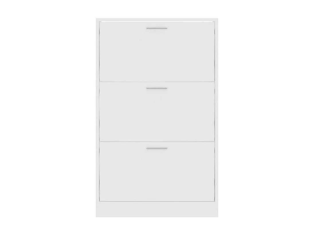 Armoire à chaussures en bois Puerto L63xH103xP24 – 3 portes rabattables-Couleur Blanc