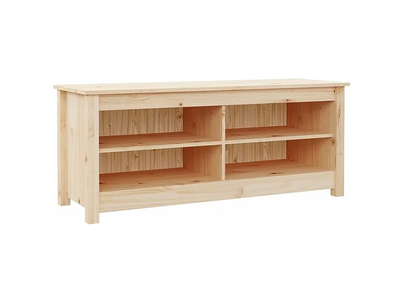 Banc à chaussures en bois massif Klouda – Élégant et fonctionnel-Couleur Naturel-Largeur 110 cm