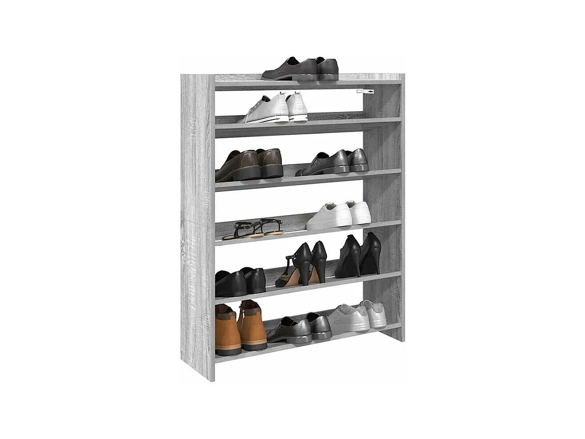 Étagère à chaussures sonoma gris 80x25x100 bois d'ingénierie