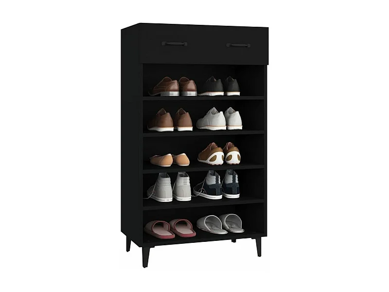 Armoire à chaussures Noir 60x35x105 Bois d'ingénierie