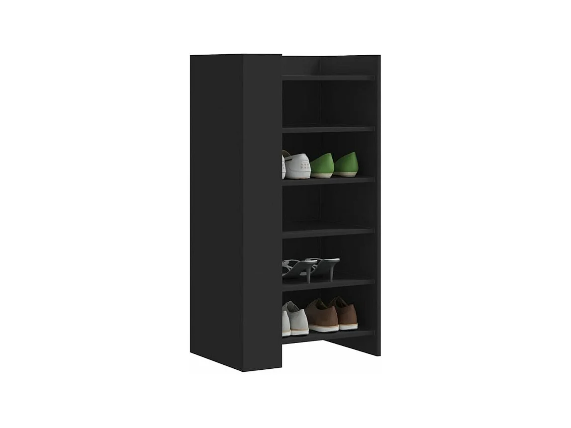 Armoire à chaussures noir 52x37,5x100 bois d'ingénierie