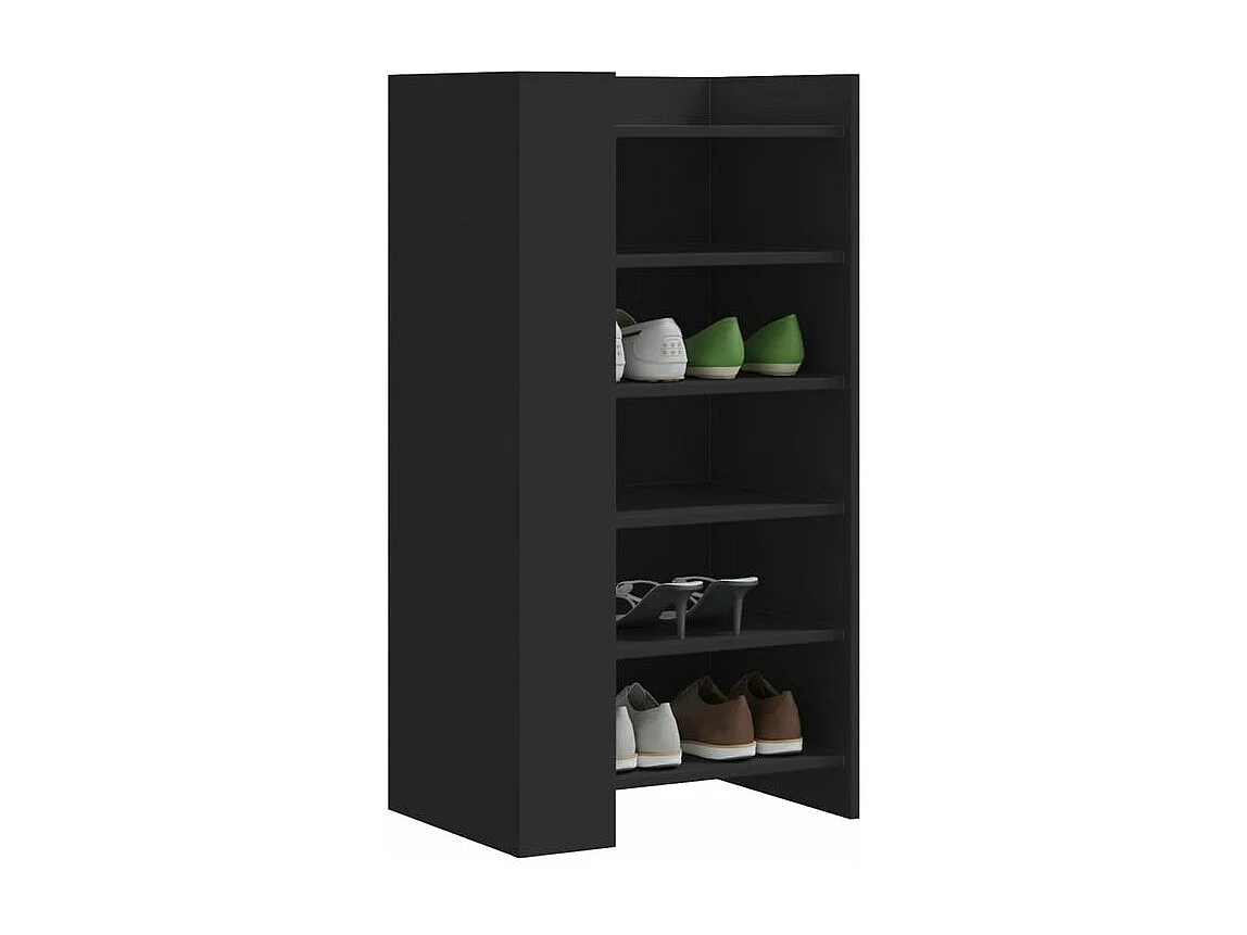 Armoire à chaussures noir 52x37,5x100 bois d'ingénierie