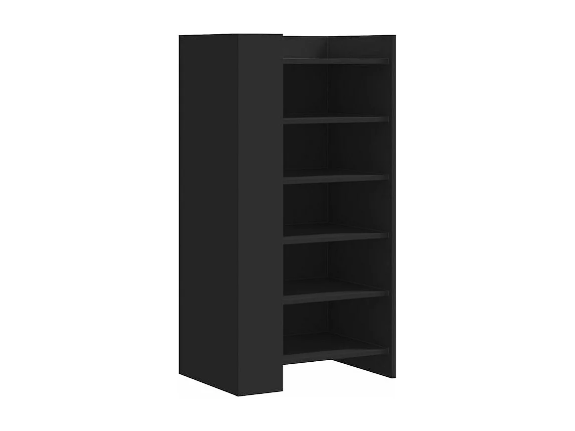 Armoire à chaussures noir 52x37,5x100 bois d'ingénierie