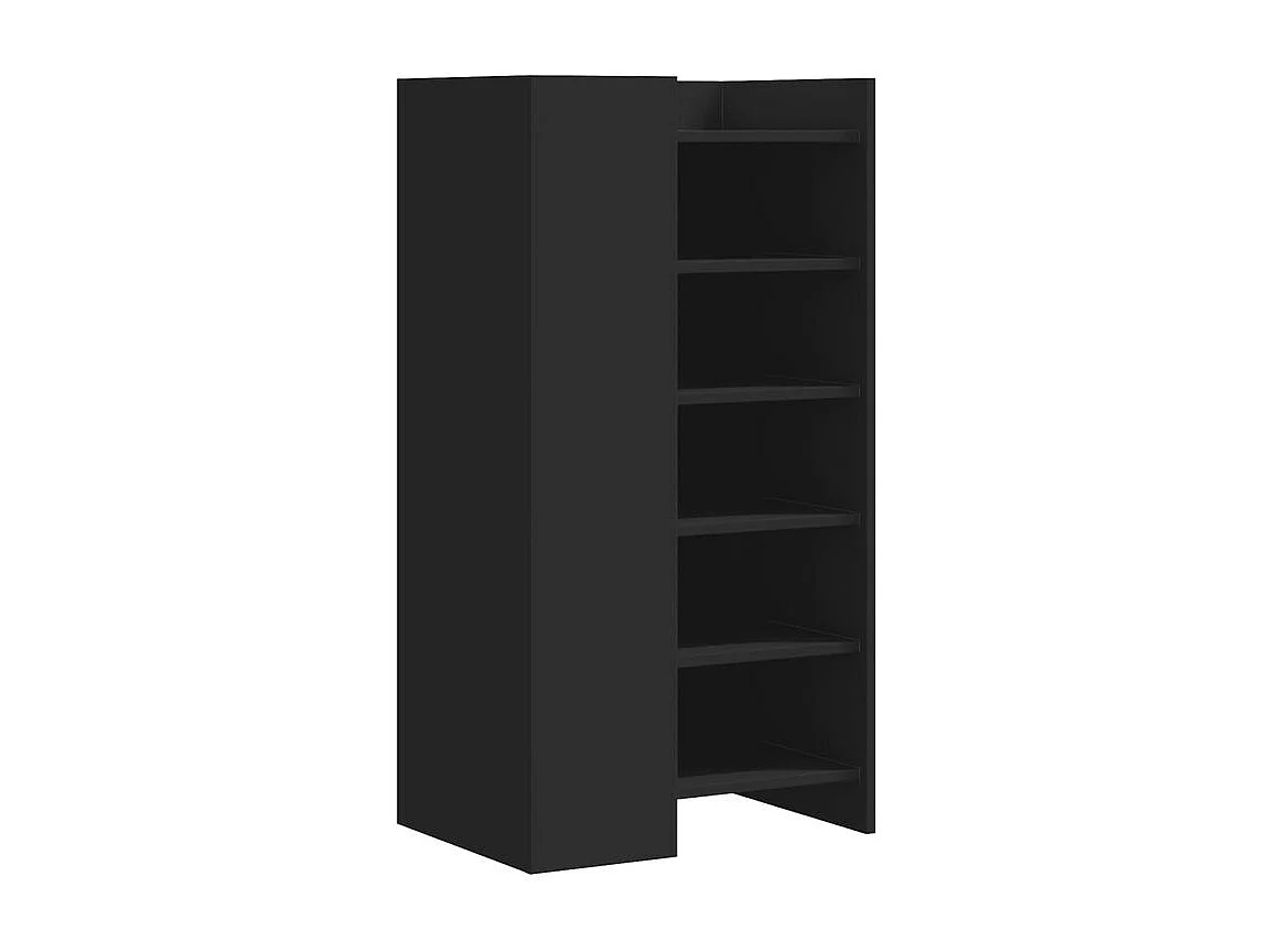 Armoire à chaussures noir 52x37,5x100 bois d'ingénierie