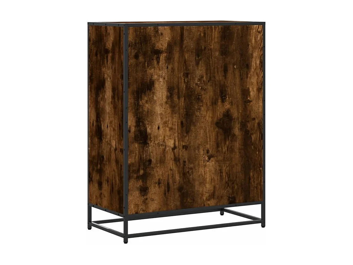 Meuble à chaussures chêne fumé bois d'ingénierie et métal