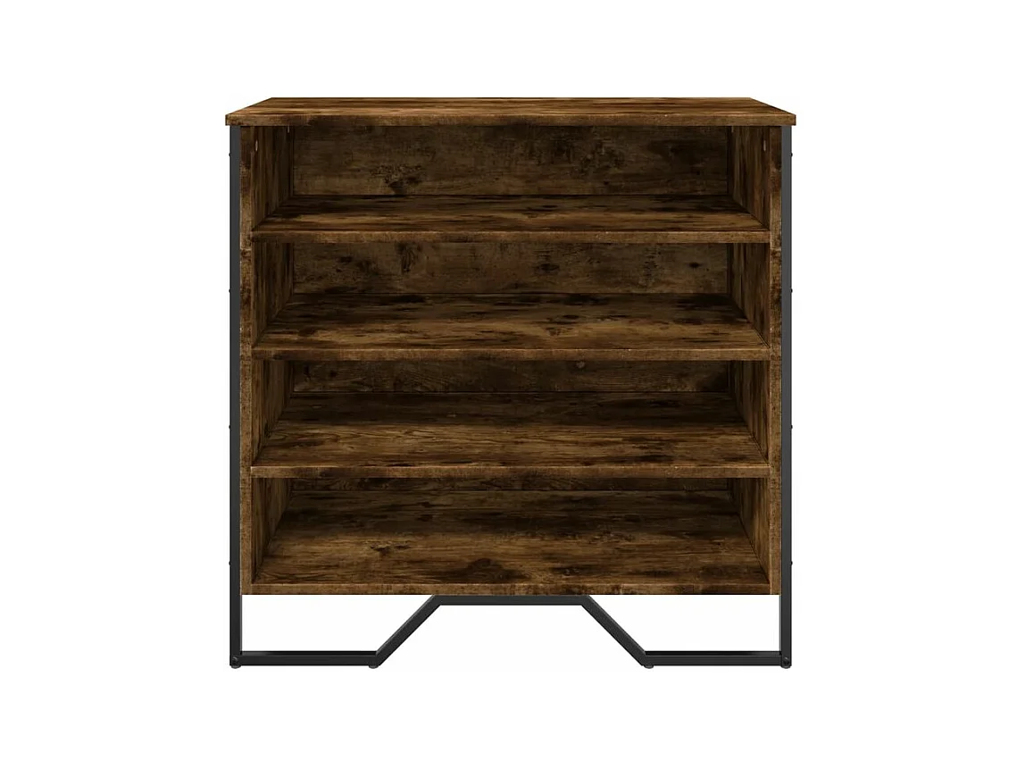 Armoire à chaussures chêne fumé 80x38x78 bois d'ingénierie