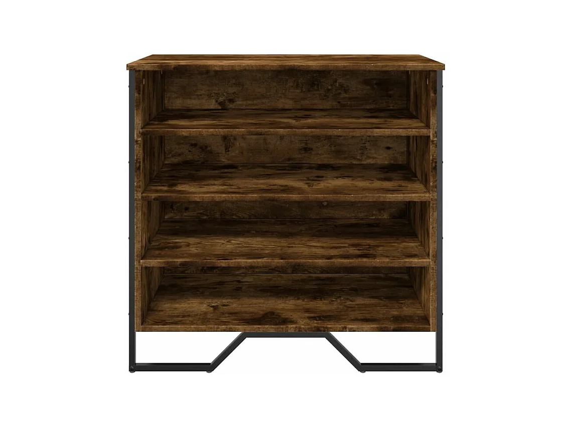 Armoire à chaussures chêne fumé 80x38x78 bois d'ingénierie