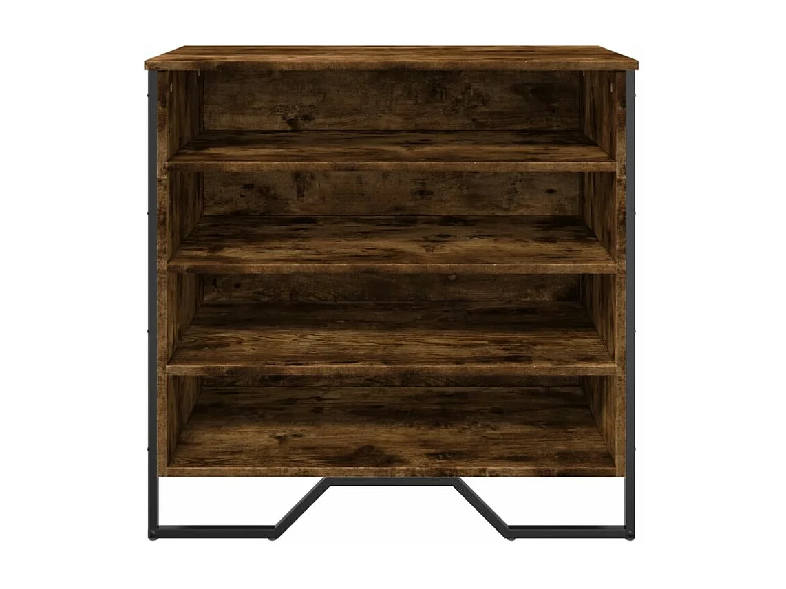 Armoire à chaussures chêne fumé 80x38x78 bois d'ingénierie