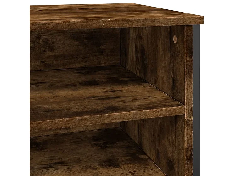 Armoire à chaussures chêne fumé 80x38x78 bois d'ingénierie