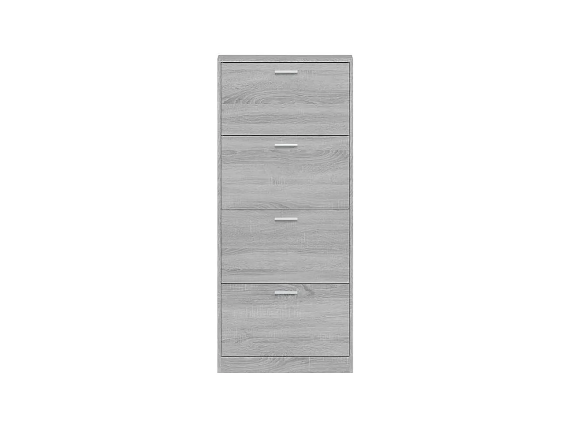 Armoire à chaussures en bois Puerto L59xH150xP17 – 4 portes rabattables-Couleur Chêne gris