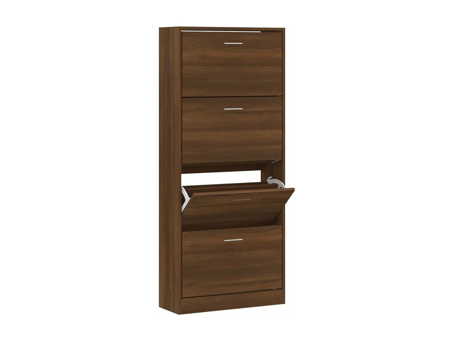 Armoire à chaussures en bois Puerto L59xH150xP17 – 4 portes rabattables-Couleur Chêne gris