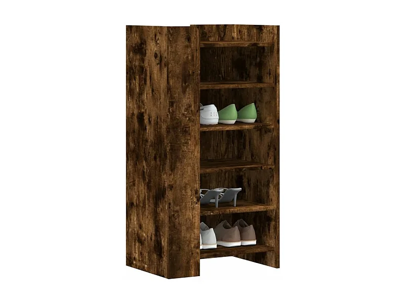 Armoire à chaussures chêne fumé 52x37,5x100 bois d'ingénierie