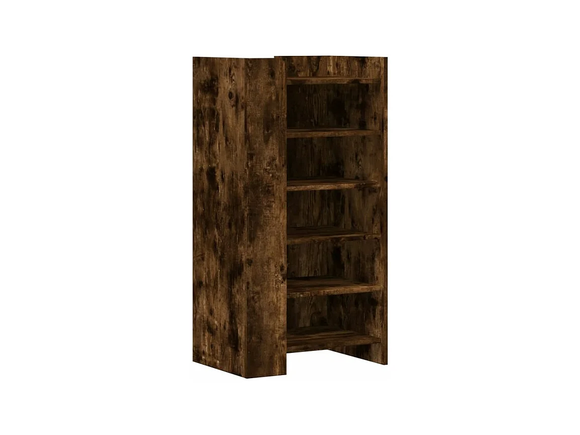 Armoire à chaussures chêne fumé 52x37,5x100 bois d'ingénierie