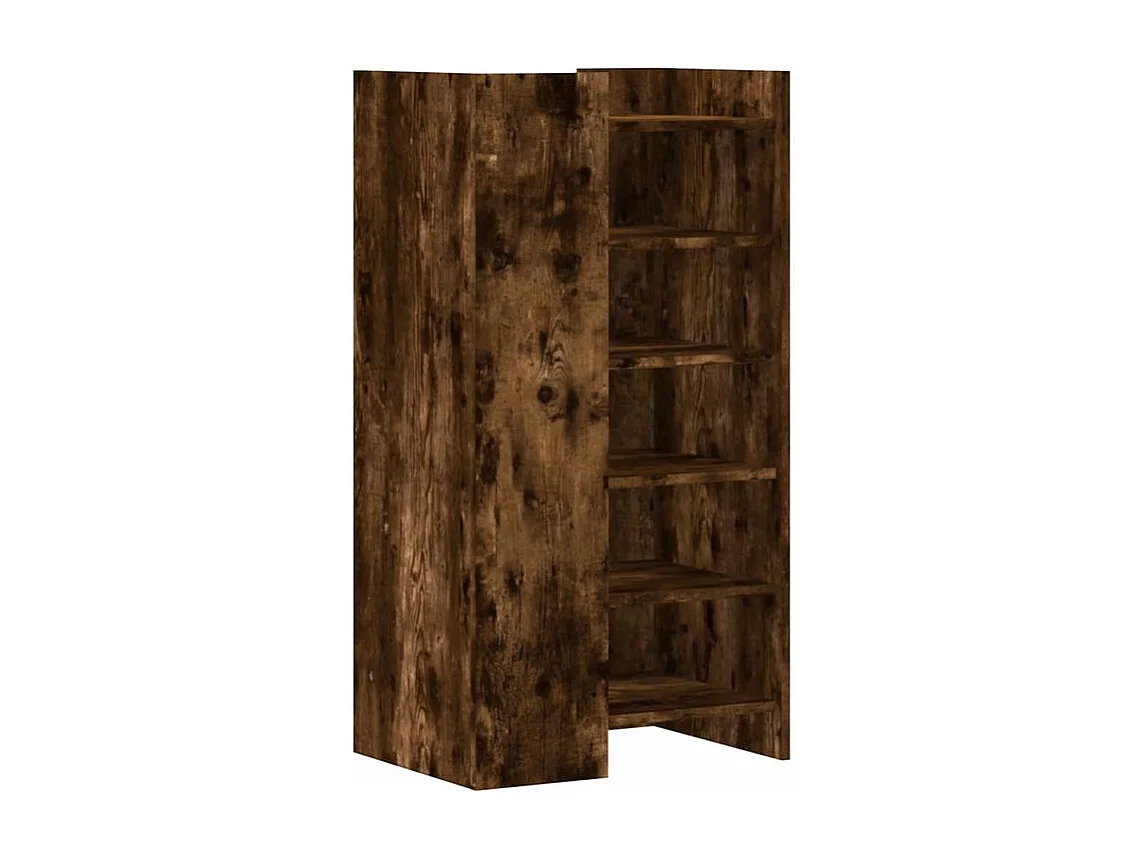 Armoire à chaussures chêne fumé 52x37,5x100 bois d'ingénierie