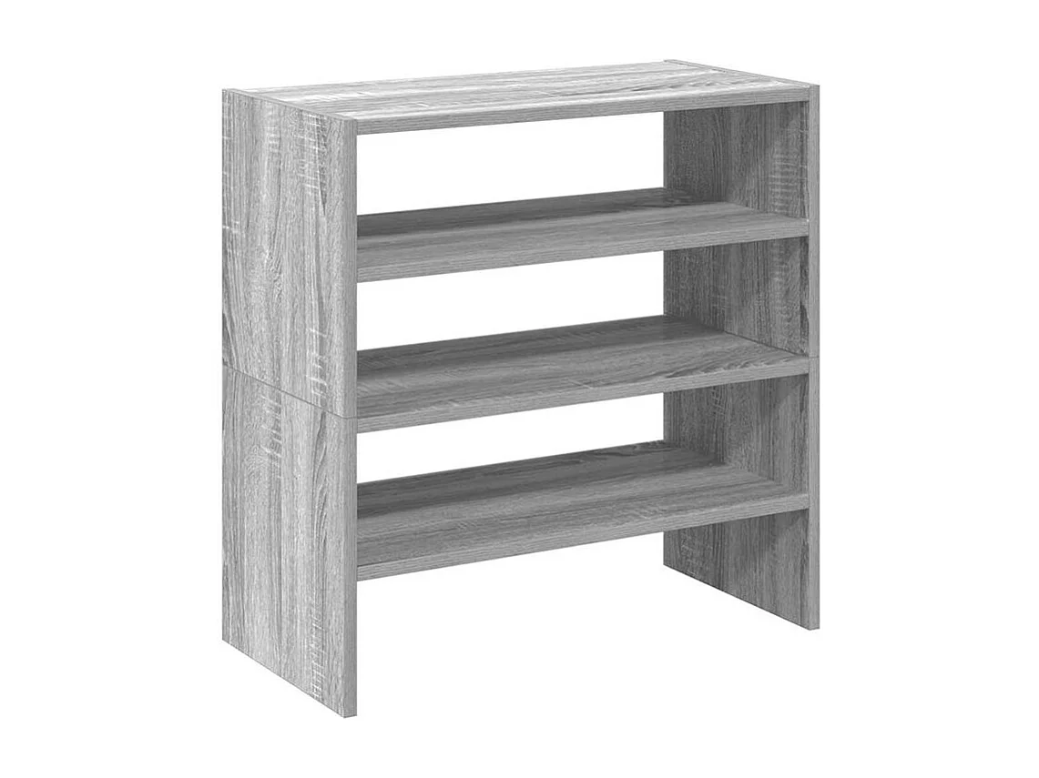 Étagères à chaussures 2 pcs empilable sonoma gris 60x30x30,5