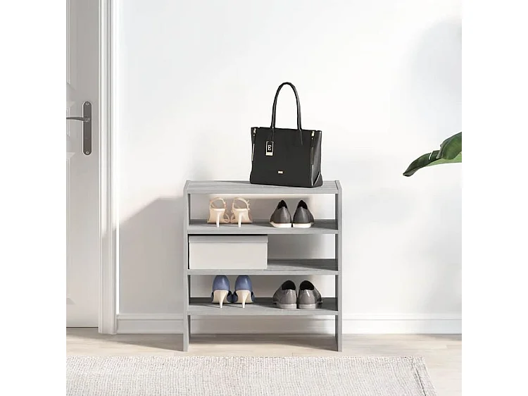 Étagères à chaussures 2 pcs empilable sonoma gris 60x30x30,5