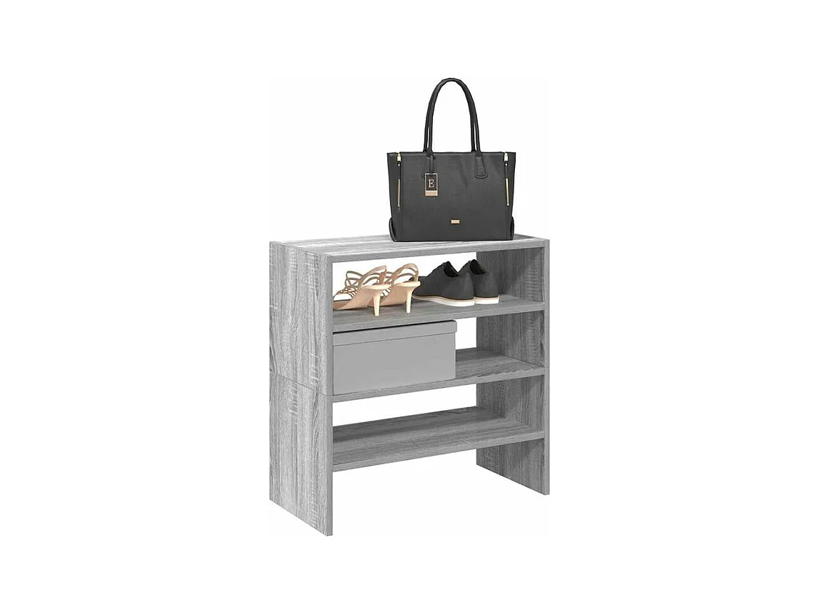 Étagères à chaussures 2 pcs empilable sonoma gris 60x30x30,5